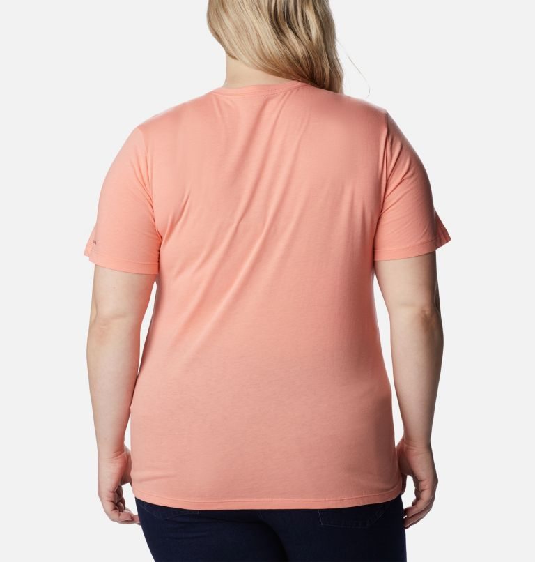 Women's Columbia Bluebird Day Relaxed Crew Neck T Shirts Coral | Plus Size CA-ML834